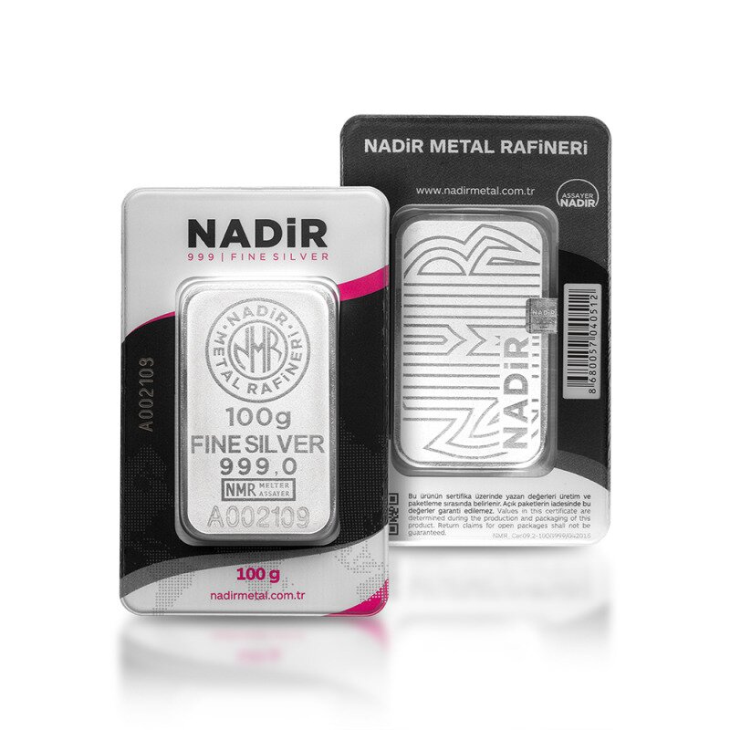 Stříbrný slitek 100 g Nadir Metal Rafineri