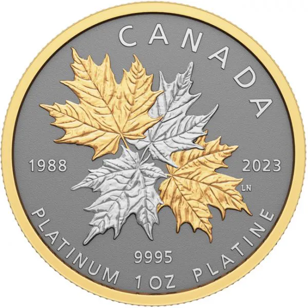 Věčný Maple Leaf 2023, 1 oz platiny