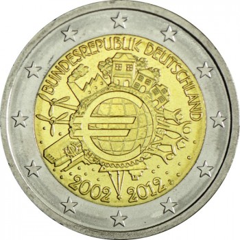 2 Euro CuNi 10 let Euro Cash J OSN