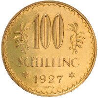 Zlatá mince 100 Schilling 1925-1934