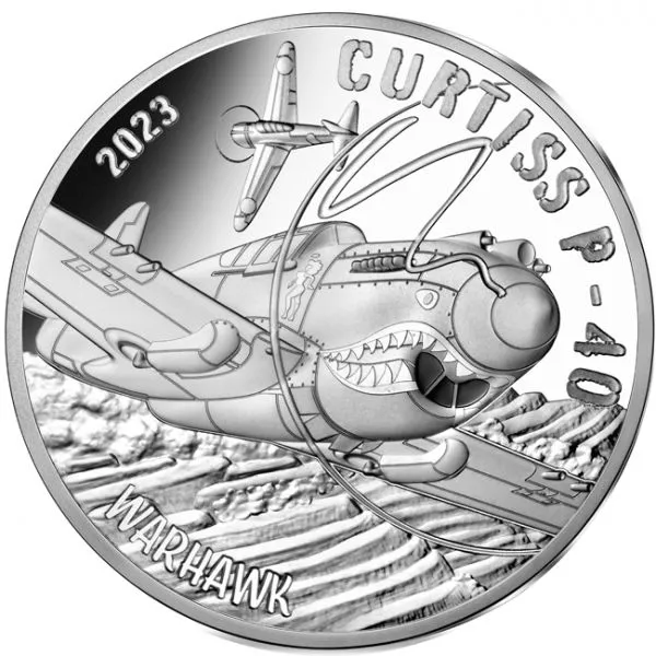 Curtiss P-40, 22 g stříbrná mince