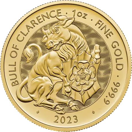 Zlatá mince Tudorovská zvířata - The Bull of Clarence 2023, 1 oz