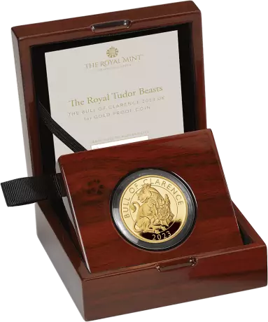 Zlatá mince Tudorovská zvířata - The Bull of Clarence 2023, 1 oz