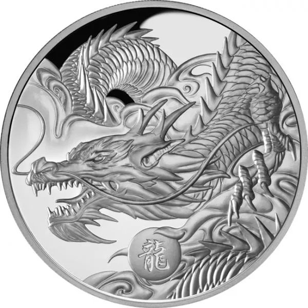 Lunární drak 2024 - Niue, 1 oz stříbra v etuji, emise 888 ks