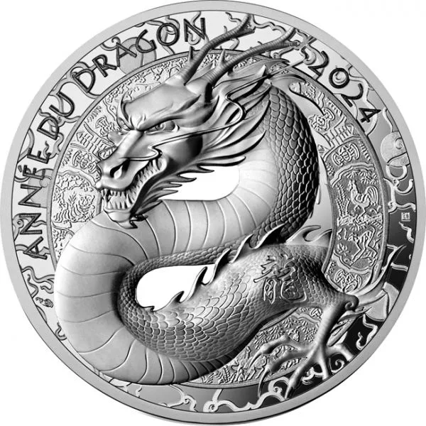 Lunární drak 2024 - Pařížská mincovna, 22 g stříbra
