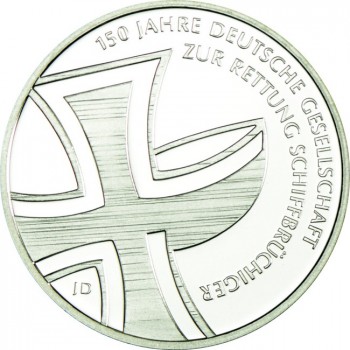 10 Euro Stříbrná mince 150 let Seenotrettung PP