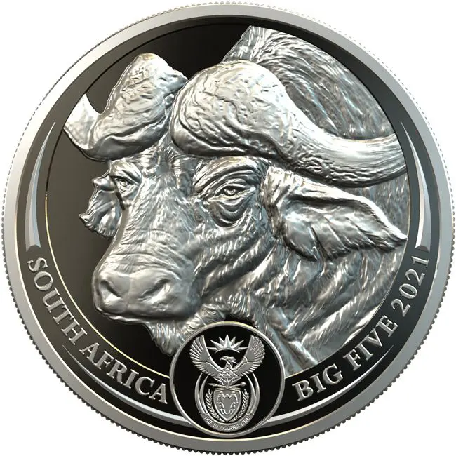 Big Five I - Bůvol 2021, 1&nbsp;oz platiny