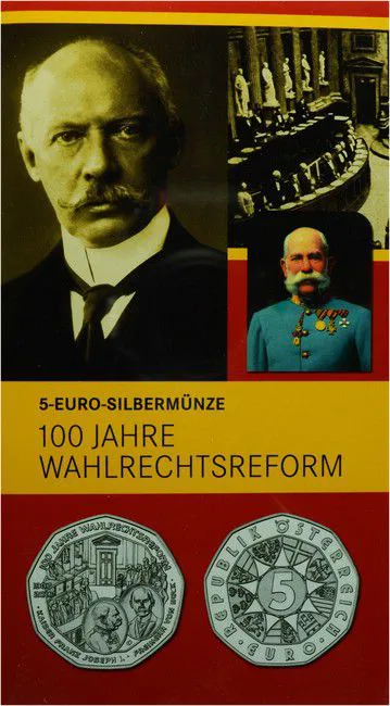 100 let volební reforma, stříbrná mince 