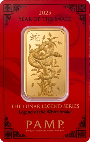 Zlatý slitek PAMP Lunární bílý had 2025, 1 oz