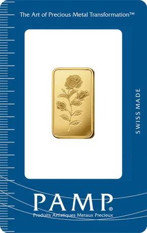 Zlatý slitek PAMP Růže, 10 g