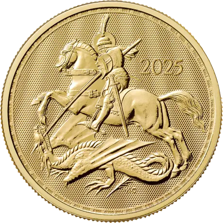 Zlatá mince Sv. Jiří a Drak 2025 - Britská královská mincovna, 1 oz