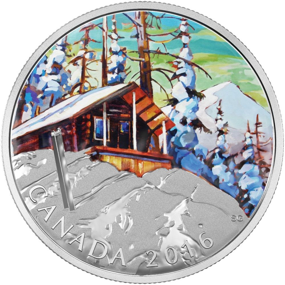 20 dolar Stříbrná mince Kanadská krajina - Lyžařská chata PP
