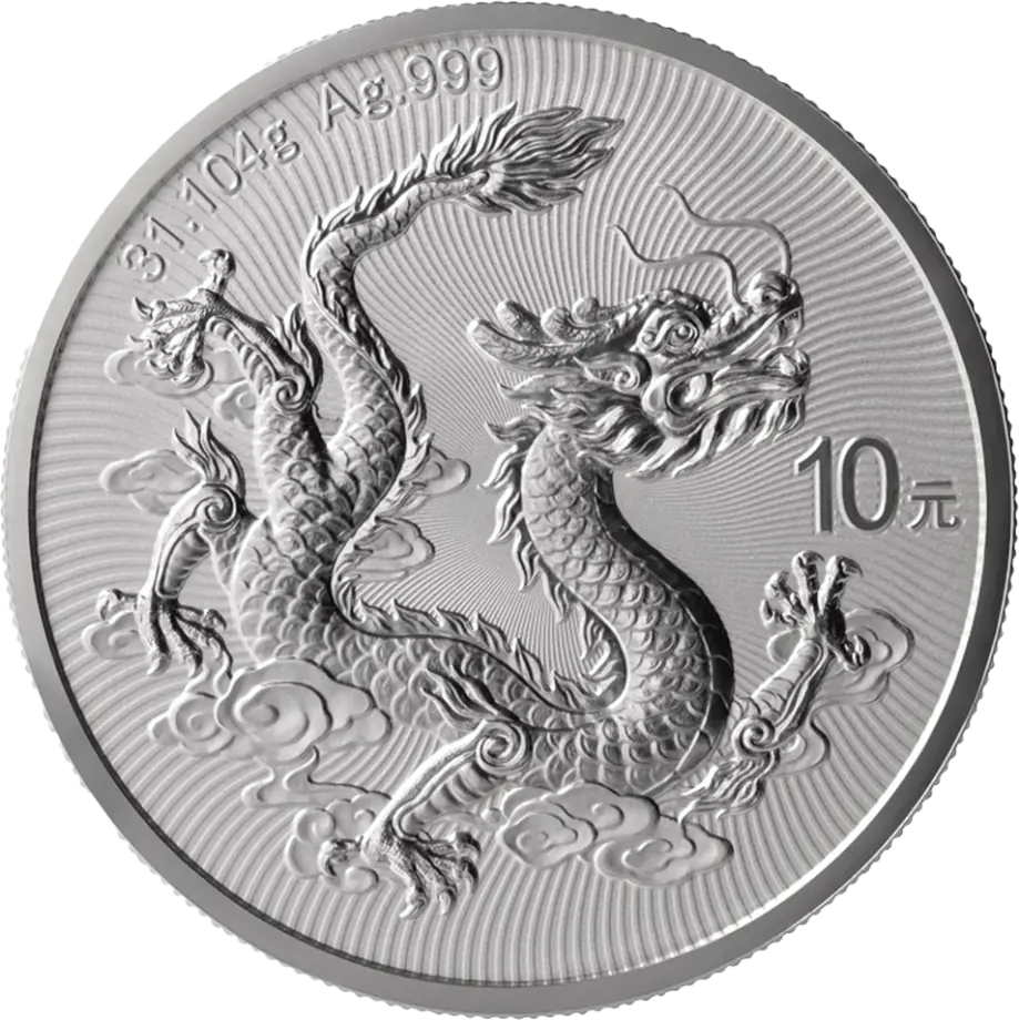 Stříbrná mince Čínský drak 2025, 1 oz