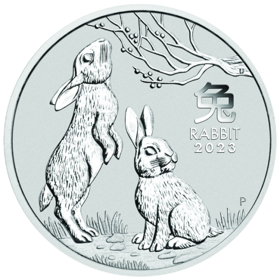 Stříbrná mince Lunární série III - Rok Králíka 2023, 1 oz