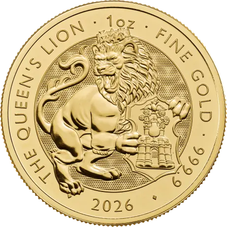 Zlatá mince Tudorovská zvířata Queens Lion 2026, 1&nbsp;oz