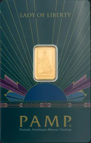 Zlatý slitek PAMP Lady of Liberty (Bohyně Svobody) - 2,5&nbsp;g