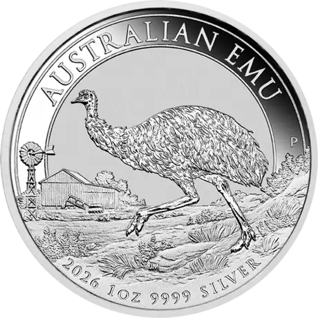 Stříbrná mince Emu 2026, 1&nbsp;oz