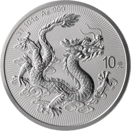 Stříbrná mince Čínský drak 2026, 1&nbsp;oz