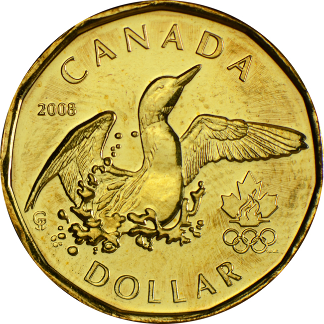Šťastný dolar (Loonie) Kanada 2010, CuNi 