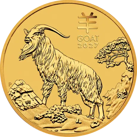Zlatá mince Lunární série III - Rok kozy 2027, 1/20&nbsp;oz