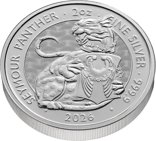 Stříbrná mince Tudorovská zvířata - Seymour panter 2026, 2&nbsp;oz
