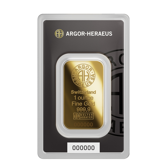 Zlatý slitek Argor Heraeus, 1&nbsp;oz