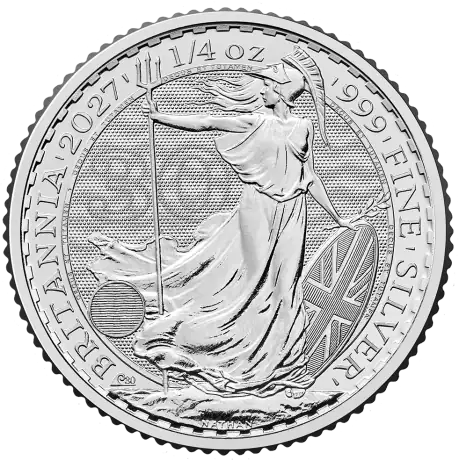 Stříbrná mince Britannia Charles III 2027, 1/4&nbsp;oz