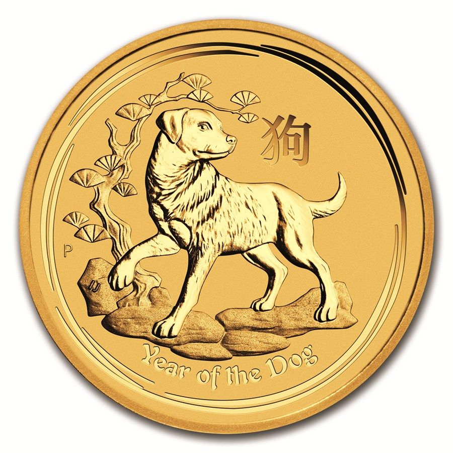 Zlatá mince Rok psa 2018 1 Oz