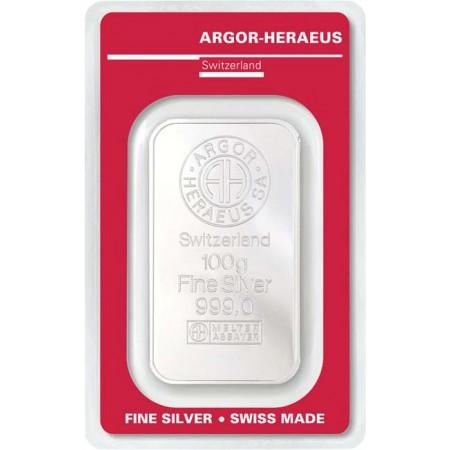 Silver bar Argor Heraeus 100 g