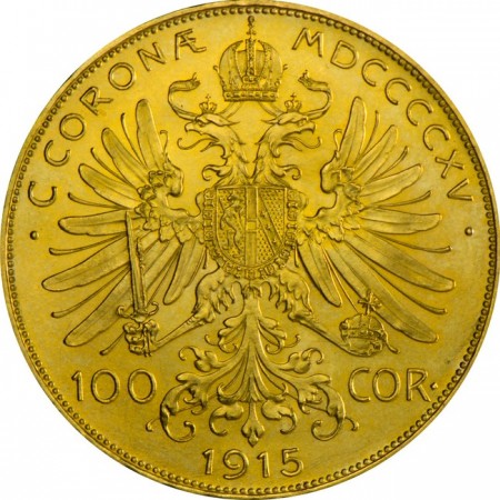 Zlatá mince - 100 korun Franz Josef, Rakousko