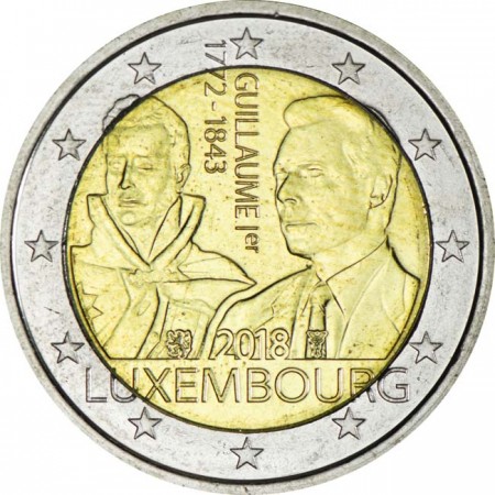 2 Euro CuNi Velkovévoda Guillaume I.