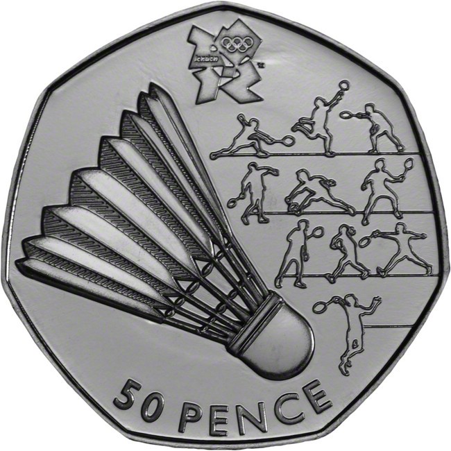 0,50 libra Stříbrná mince Londýn 2012 - Badminton UN