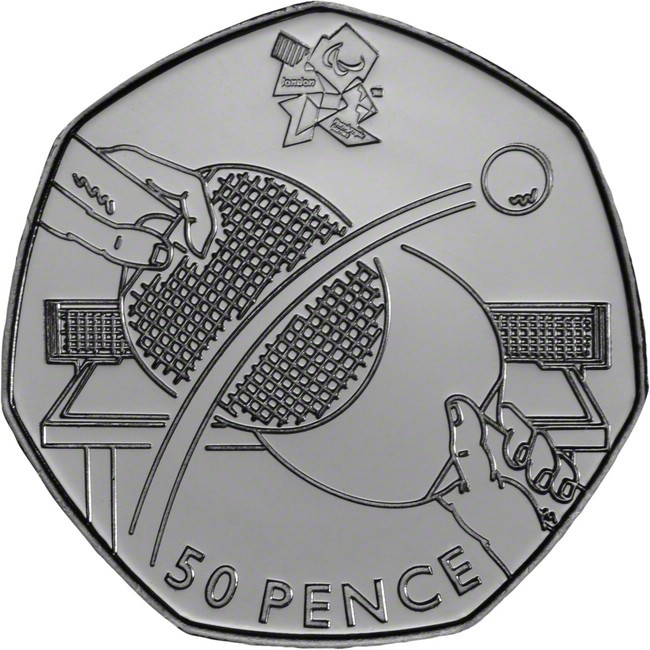 0,50 libra Stříbrná mince Londýn 2012 - Stolní tenis UN