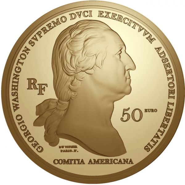 50 Euro Zlatá mince Washington před Bostonem